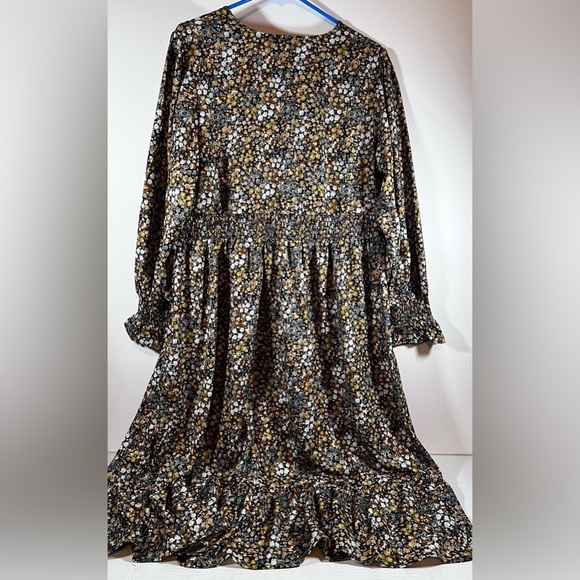 WOMEN’S ELLOS MULTICOLOR FLORAL EMPIRE DRESS RUFFLE HEM SIZE 18 - Picture 5 of 10